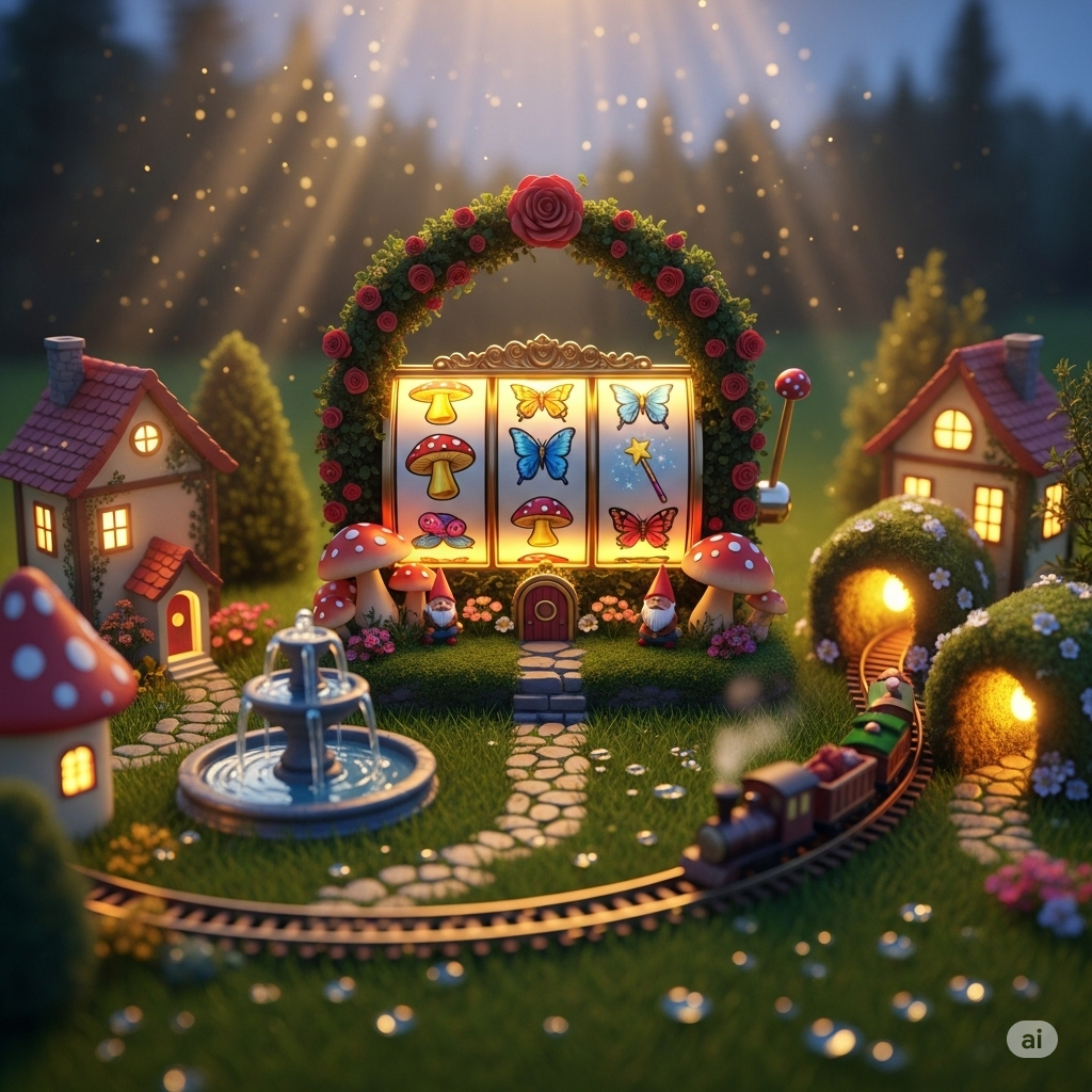 Slot bertema taman miniatur